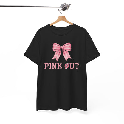 Pink Out Football Bow Preppy Breast Cancer Awareness Women T-Shirt