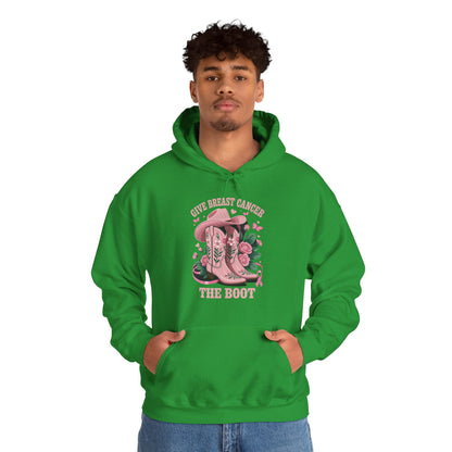 Give Breast Cancer The Boot Cowgirl Cancer Awareness Ribbon Hoodie