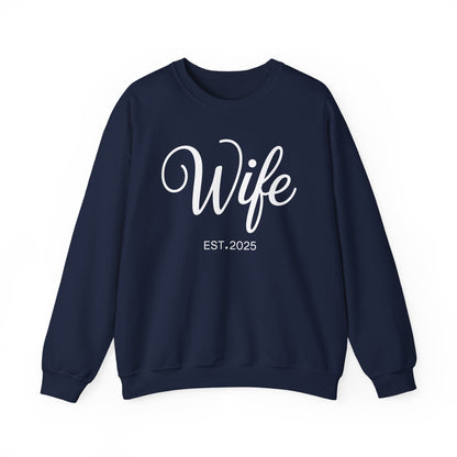 Wife Est 2025 Just Married Honeymoon Wedding Couples Sweatshirt