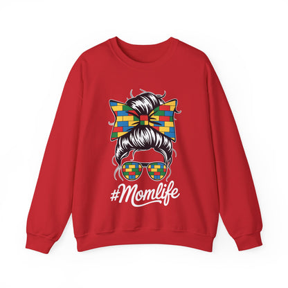 Building Block Messy Bun Mom Life Master Builder Mothers Day Sweatshirt