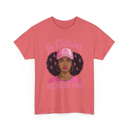 In October We Wear Pink Black Women Breast Cancer Awareness T-Shirt