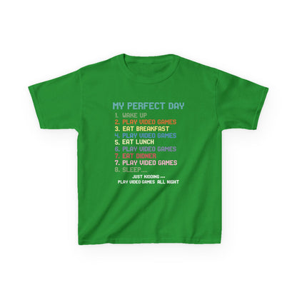 My Perfect Day Play Video Games Funny Gamer Kids T-Shirt