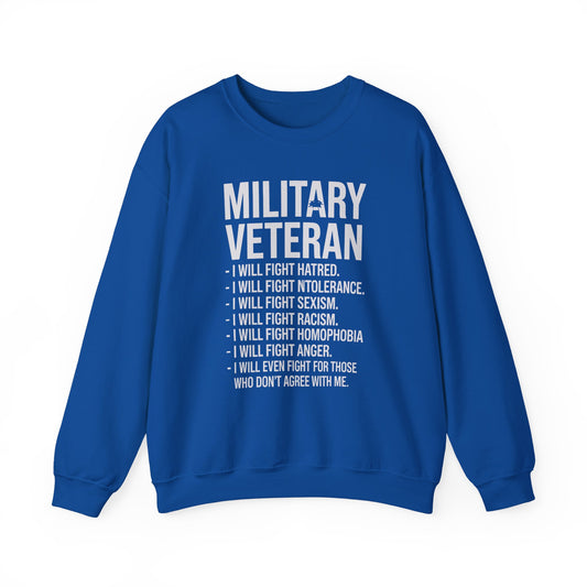 Military Veterans Against Trump 2025 Fight USA Election Sweatshirt