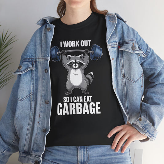 Raccoon Deadlift Bodybuilding Animal Funny Gym Fitness T-Shirt