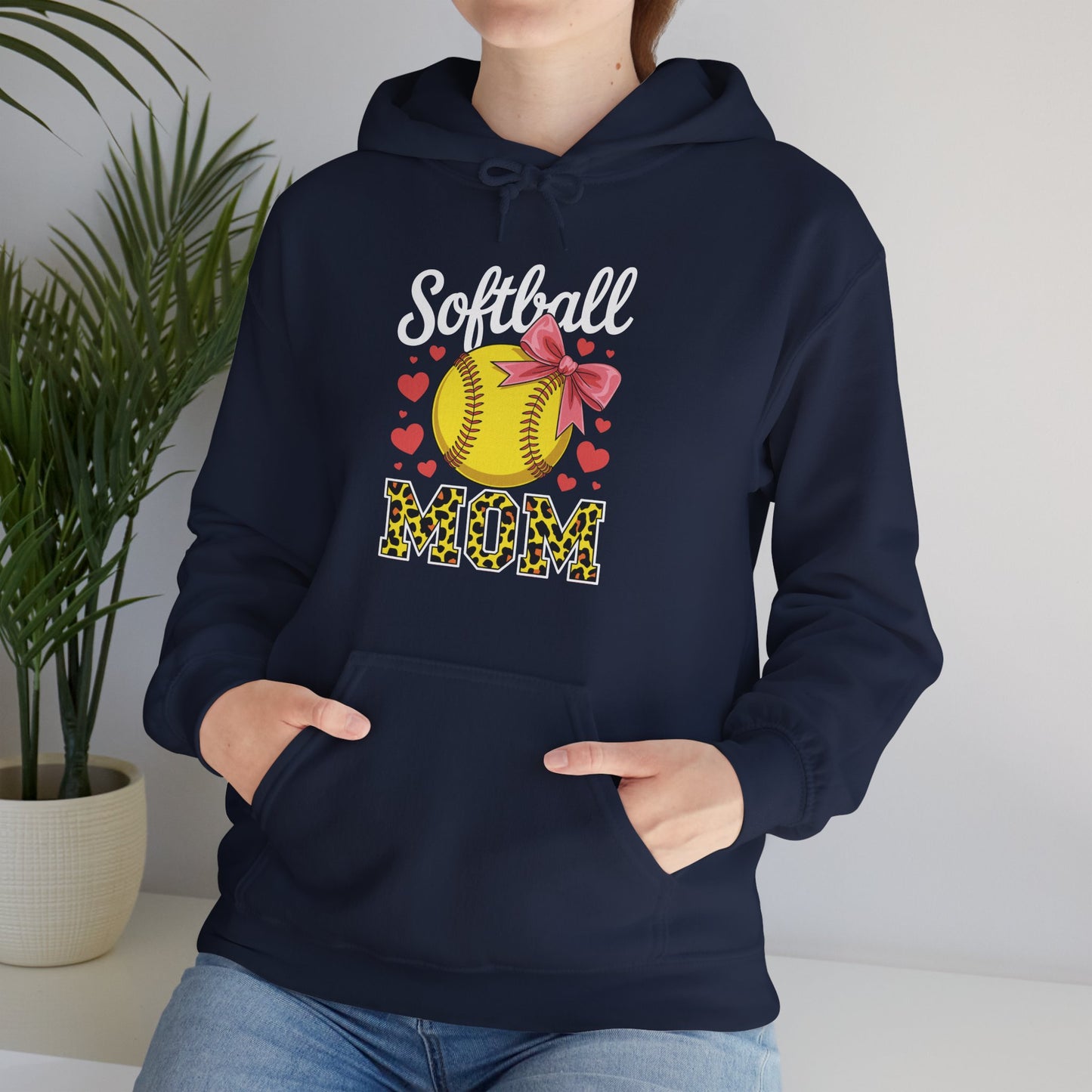 Softball Mom Headband Leopard Softball Ball Mothers Day Mama Hoodie
