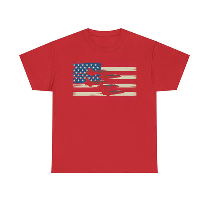 Vintage American Flag USA Fighter Jets 4th of July Patriotic T-Shirt