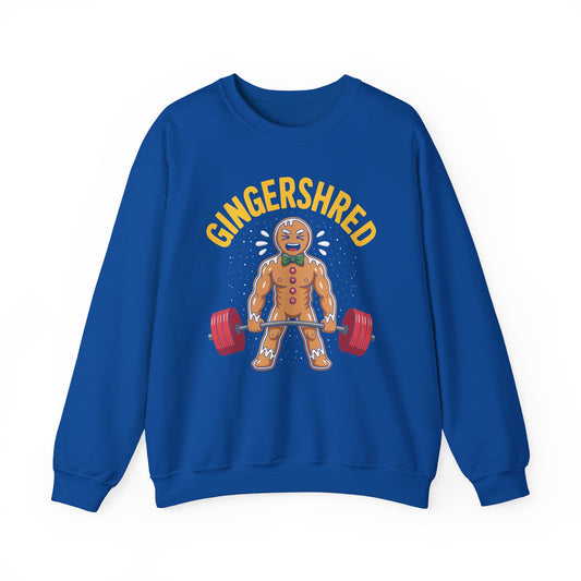 Funny Gingershred Gingerbread Man Gym Bodybuilding Christmas Sweatshirt
