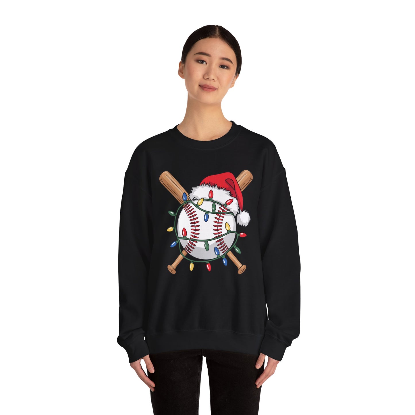 Santa Sports Design For Men Boys Christmas Baseball Player Sweatshirt