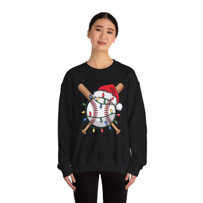 Santa Sports Design For Men Boys Christmas Baseball Player Sweatshirt