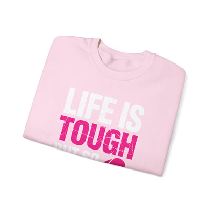 Life Is Tough But So Is My Wife Breast Cancer Awareness Gift Sweatshirt