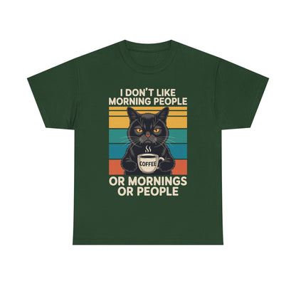 I Hate Morning People And Mornings And People Coffee Cat T-Shirt