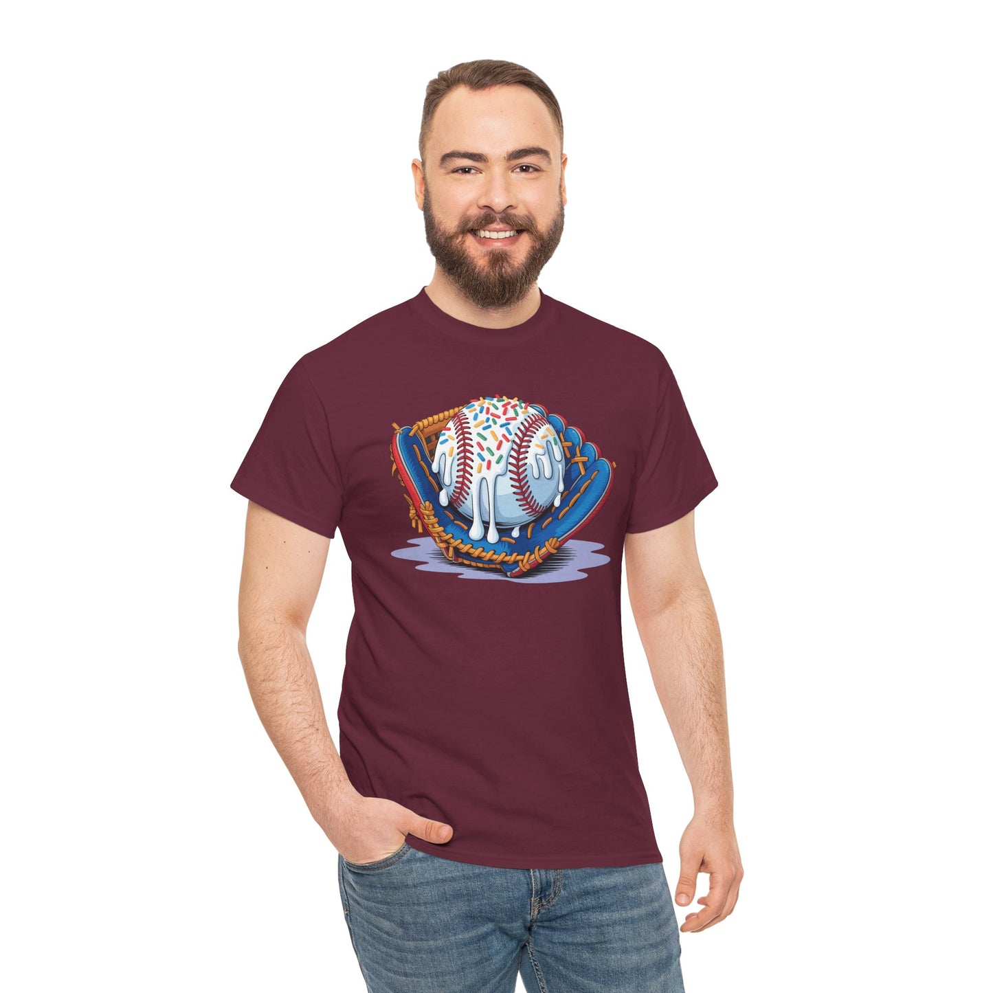 Baseball Drip Ice Cream Sprinkles Baseball Glove T-Shirt