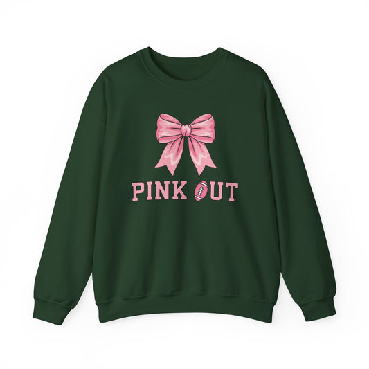 Pink Out Football Bow Preppy Breast Cancer Awareness Women Sweatshirt