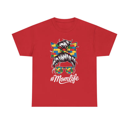 Building Block Messy Bun Mom Life Master Builder Mothers Day T-Shirt