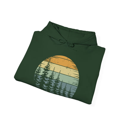 Retro Forest Trees Outdoors Nature Vintage Graphic Hoodie