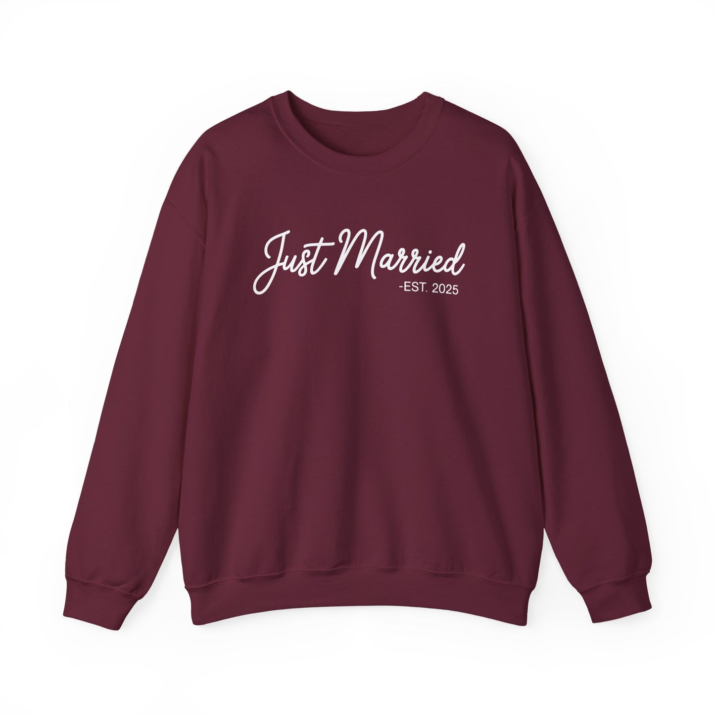 Just Married 2025 Honeymoon Wedding Couples Fiancee Sweatshirt