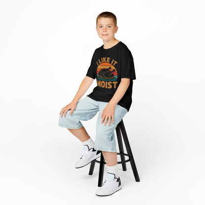 I Like It Moist Unisex Kids Black Thanksgiving T-Shirt