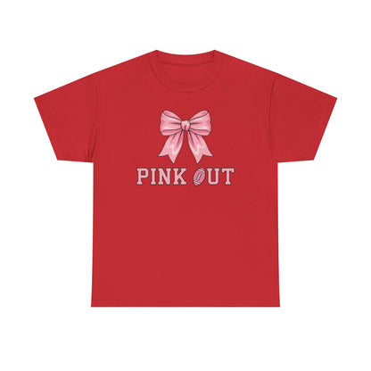 Pink Out Football Bow Preppy Breast Cancer Awareness Women T-Shirt