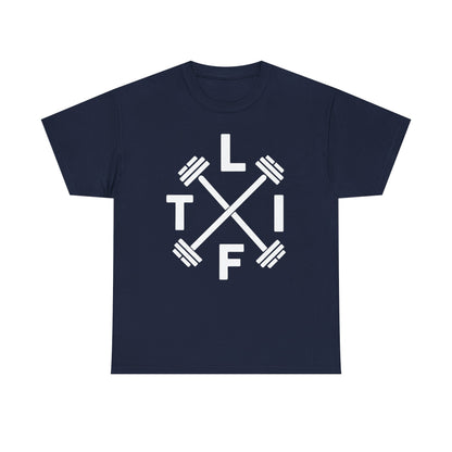 LIFT Weightlifting Fitness Barbells Crossed Circle T-Shirt