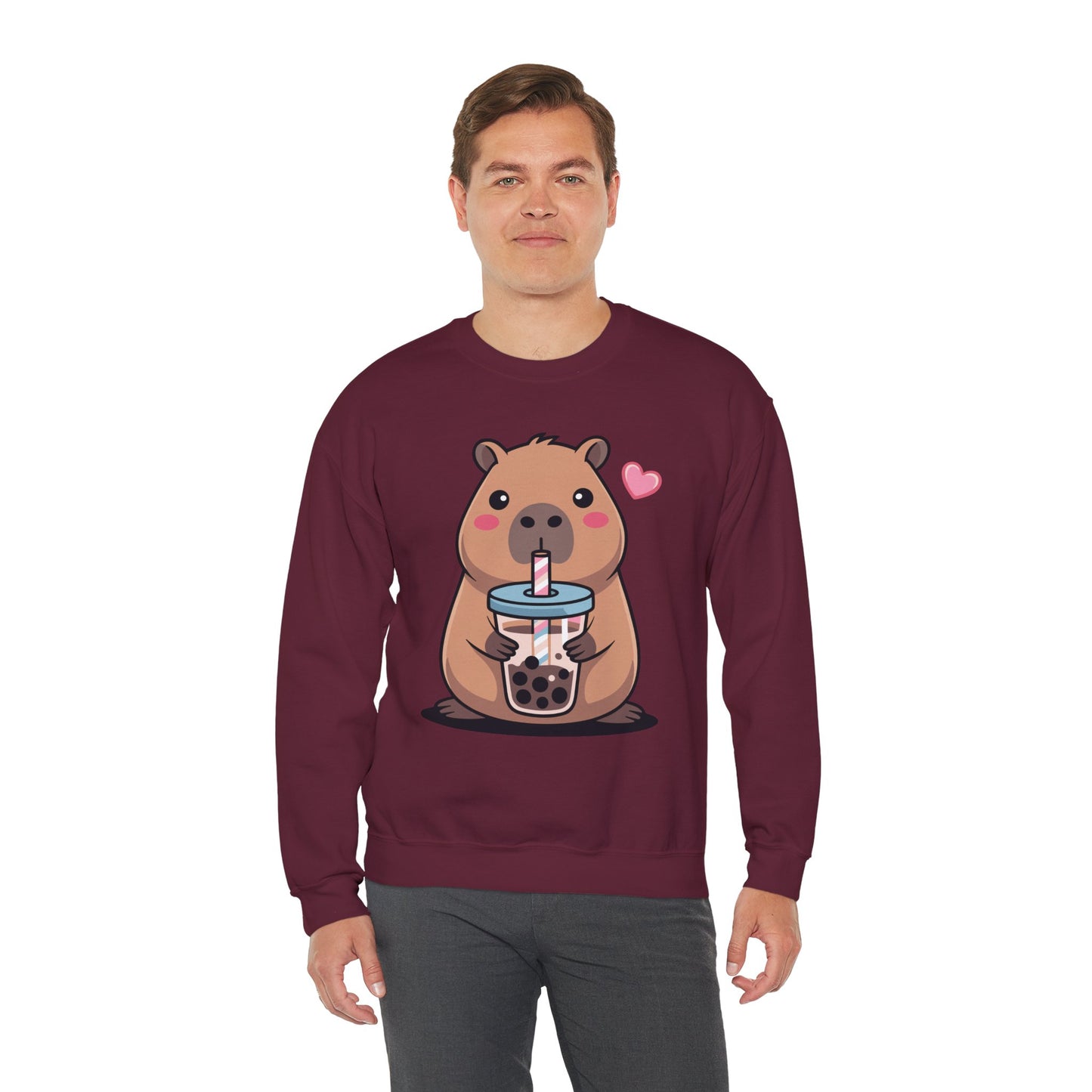 Cute Capybara Kawaii Anime Drinking Bubble Tea Lover Girls Sweatshirt