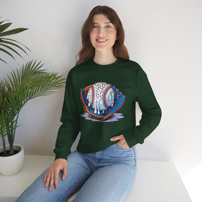 Baseball Drip Ice Cream Sprinkles Baseball Glove Sweatshirt
