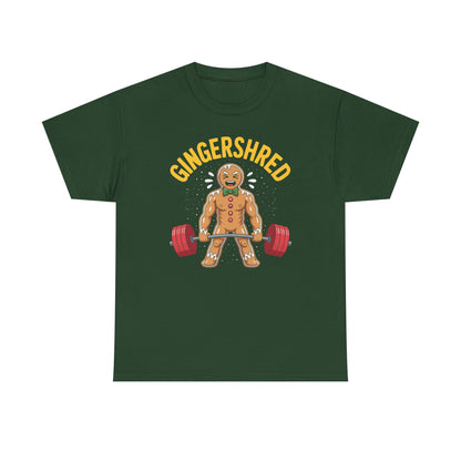 Funny Gingershred Gingerbread Man Gym Bodybuilding Christmas T-Shirt