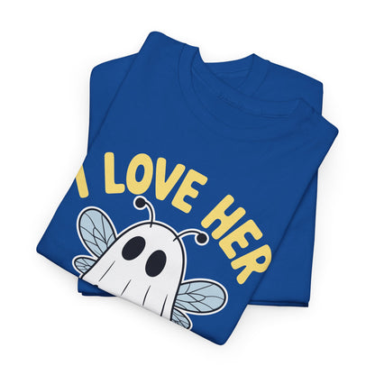 I Love Her Boo Bees Couples Halloween Adult Costume His Men T-Shirt