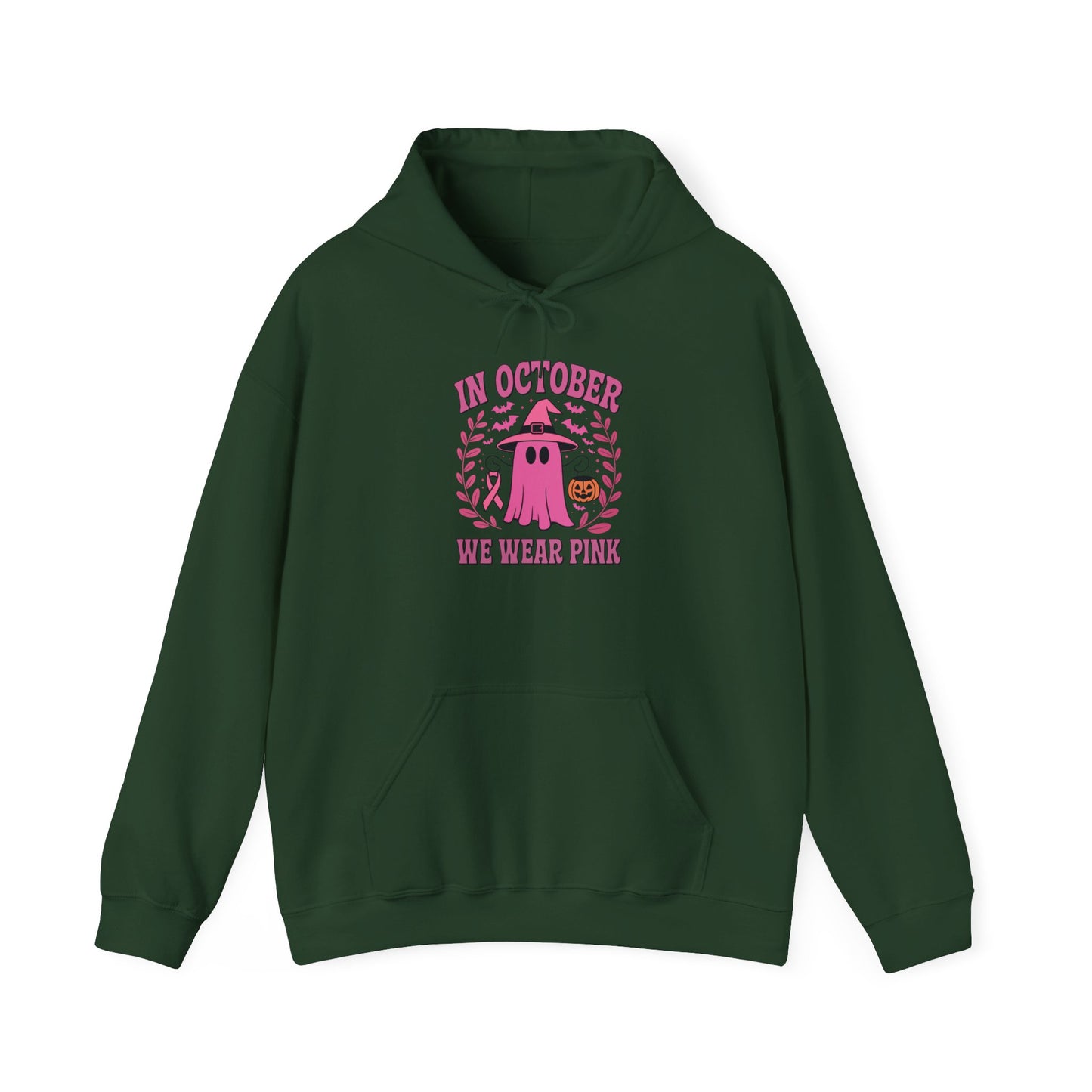 In October We Wear Pink Breast Cancer Awareness Halloween Hoodie