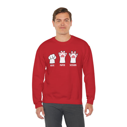 Funny  Introvert Cat Animal Rescue Rock Paper Scissors Cute Paw Cat Sweatshirt