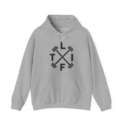 LIFT Weightlifting Fitness Barbells Crossed Circle Hoodie