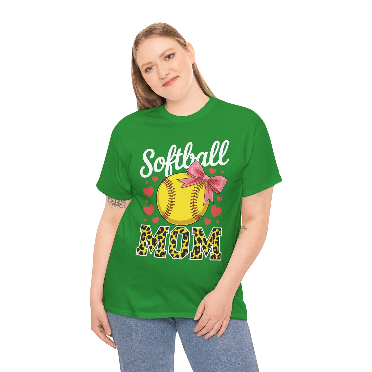 Softball Mom Headband Leopard Softball Ball Mothers Day Mama T-Shirt