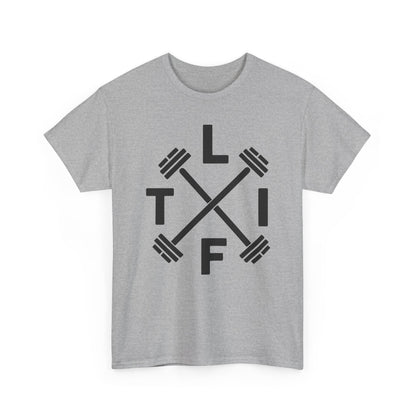 LIFT Weightlifting Fitness Barbells Crossed Circle T-Shirt