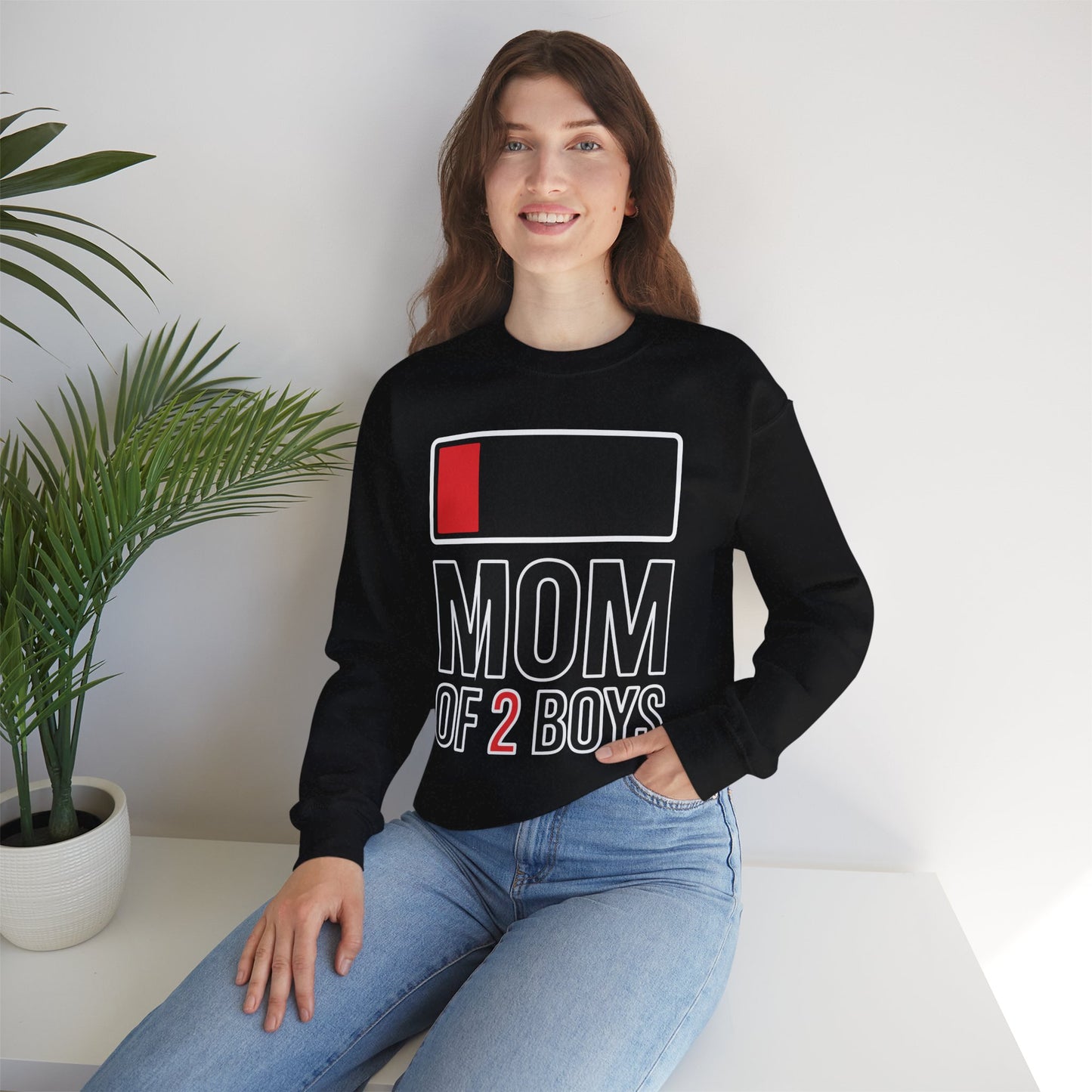 Mom of 2 Boys Gift from Son Mothers Day Birthday Women Sweatshirt