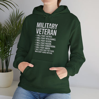 Military Veterans Against Trump 2025 Fight USA Election Hoodie