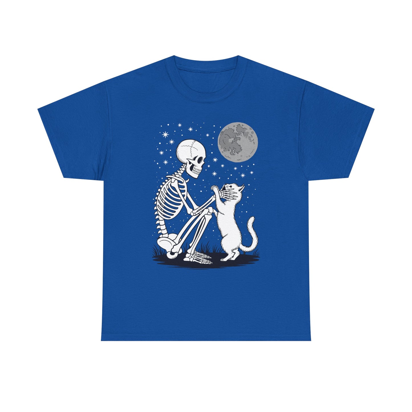 Skeleton Cat Skull Kitty Cute Goth Halloween Men Women T-Shirt