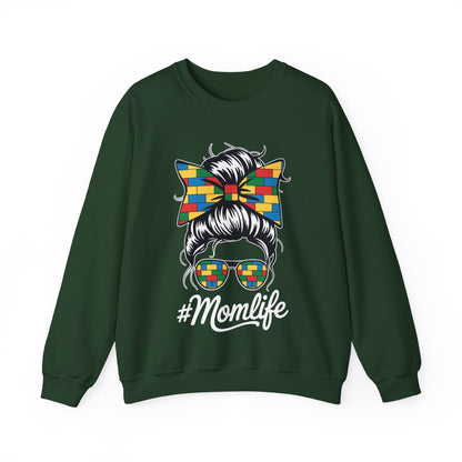 Building Block Messy Bun Mom Life Master Builder Mothers Day Sweatshirt