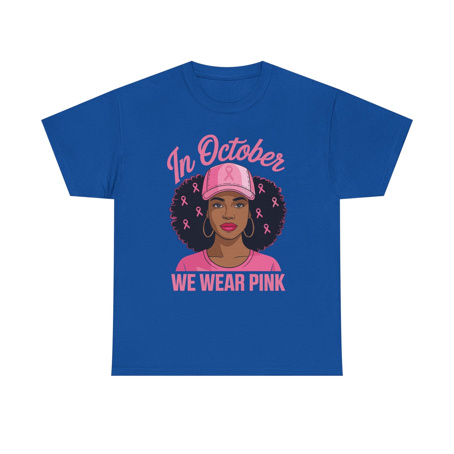 In October We Wear Pink Black Women Breast Cancer Awareness T-Shirt
