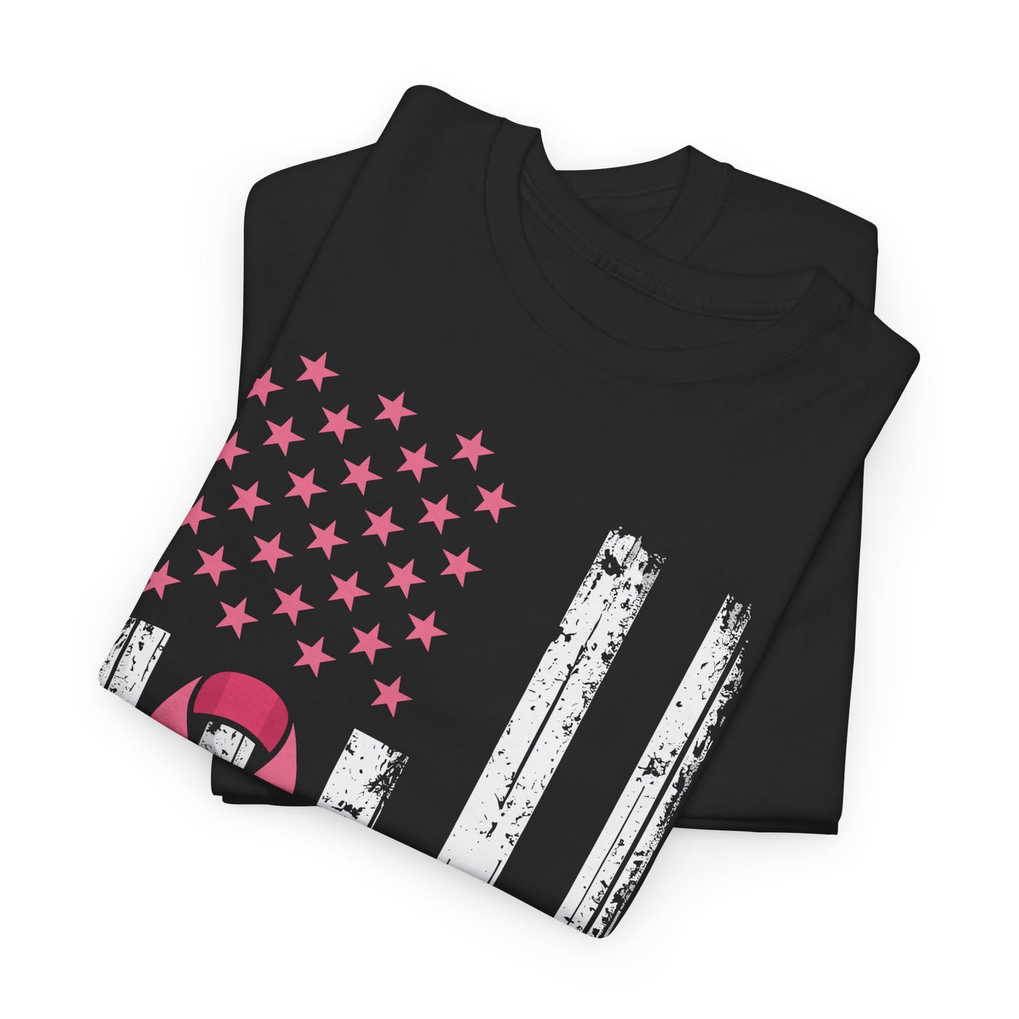 No One Fights Breast Cancer Alone American Flag Pink Ribbon T-Shirt