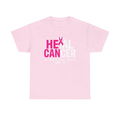 Heal Cancer Believe God Christian Breast Cancer Awareness T-Shirt