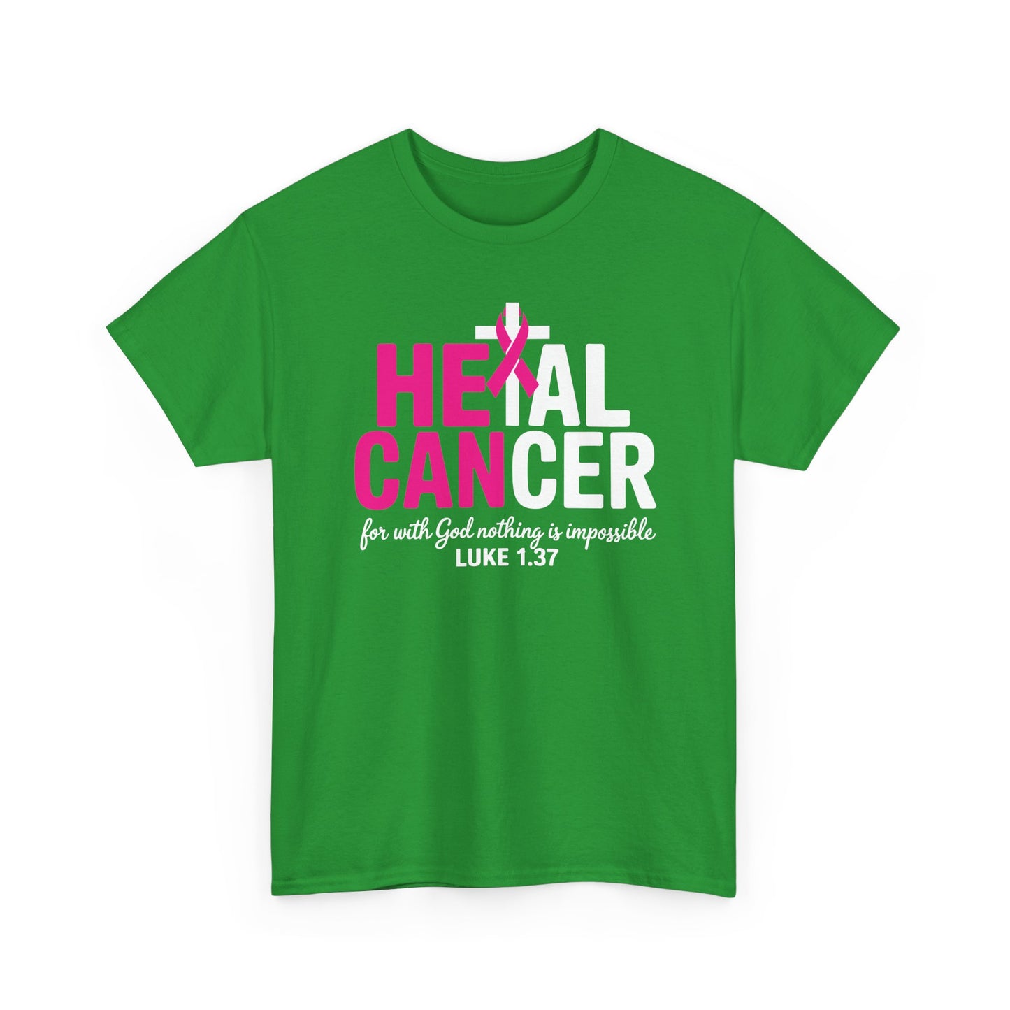 Heal Cancer Believe God Christian Breast Cancer Awareness T-Shirt