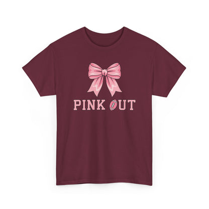 Pink Out Football Bow Preppy Breast Cancer Awareness Women T-Shirt