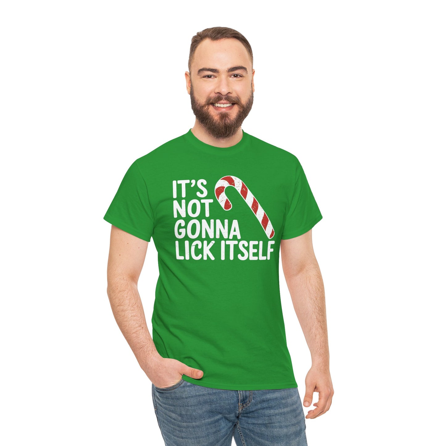 Funny Candy Cane Lick Itself Adult Christmas in July Gift T-Shirt