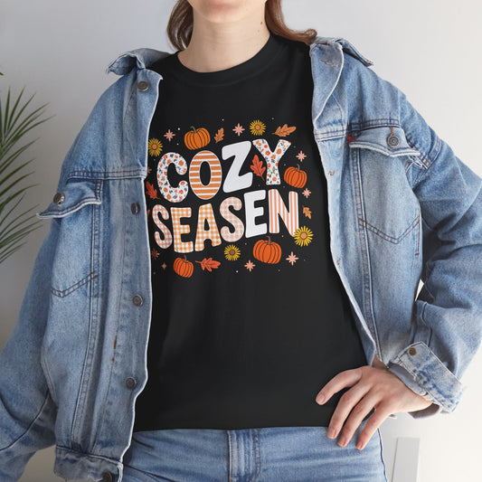 Cozy Season Autumn Fall Vibes Halloween Thanksgiving Pumpkin T-Shirt