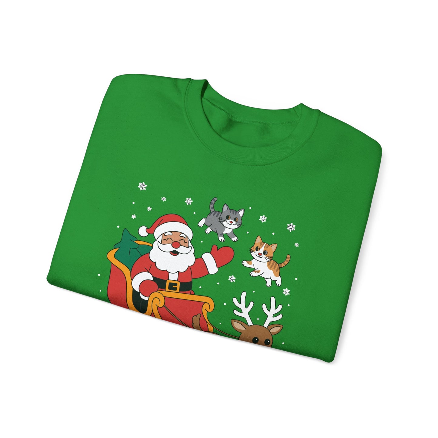 Cats For Everybody Christmas Cat Funny Xmas Women Santa Sweatshirt