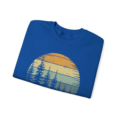 Retro Forest Trees Outdoors Nature Vintage Graphic Sweatshirt