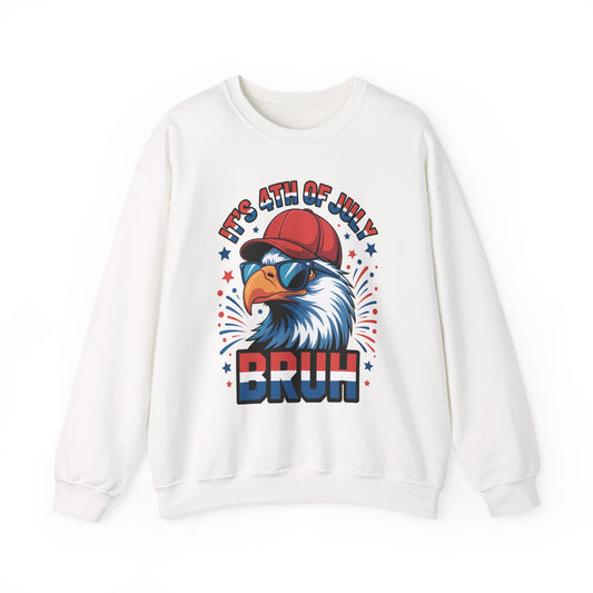 Bruh 4th Of July Boys Kids Fourth Of July Bald Eagle Sweatshirt