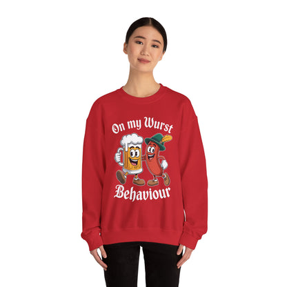 Oktoberfest On My Wurst Behaviour German Beer Sausage Adults Sweatshirt