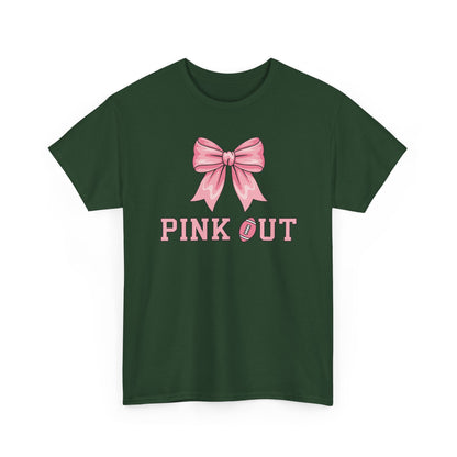 Pink Out Football Bow Preppy Breast Cancer Awareness Women T-Shirt
