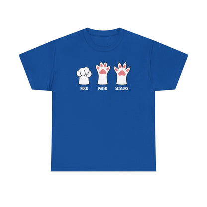 Funny  Introvert Cat Animal Rescue Rock Paper Scissors Cute Paw Cat T-Shirt
