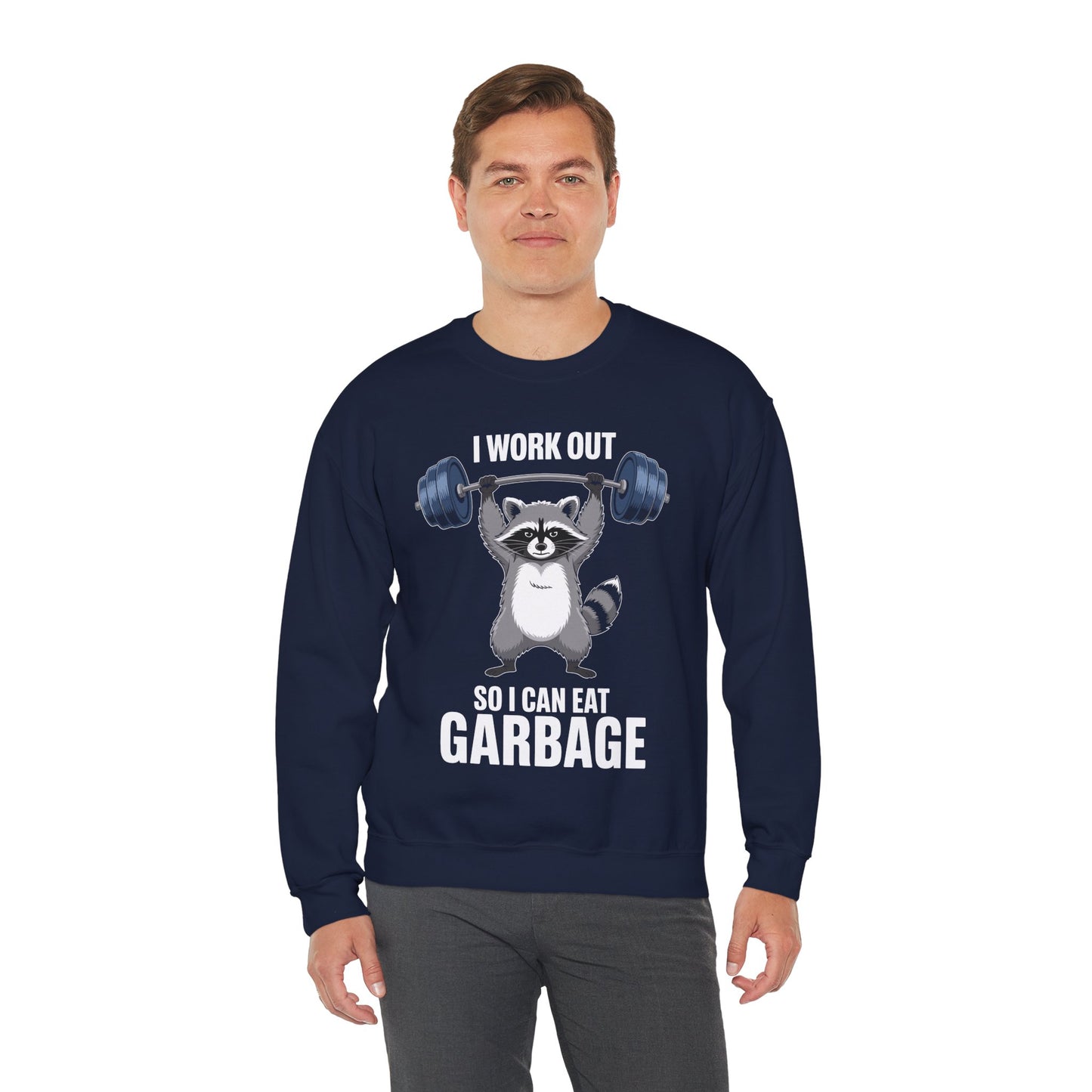 Raccoon Deadlift Bodybuilding Animal Funny Gym Fitness Sweatshirt